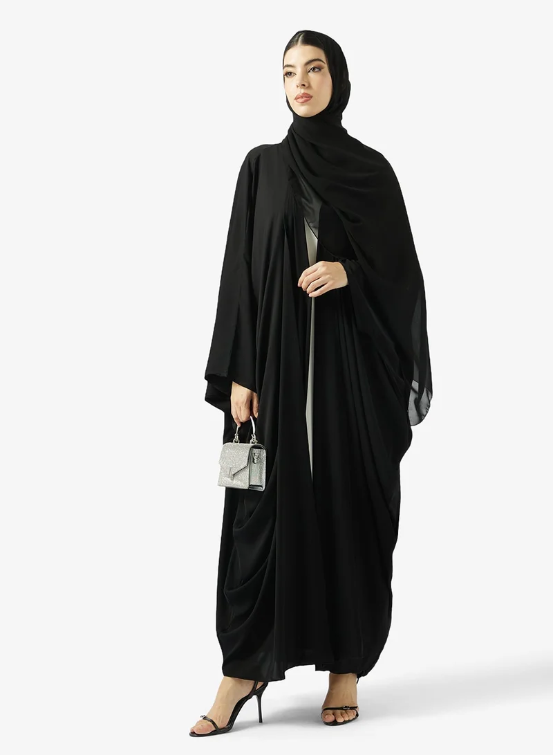 hayas closet  Black Embellished Abaya With Sheila for Women | Best Price UAE